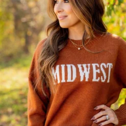 Midwest Ribbed Trim Sweater 23 Midwest Ribbed Trim Sweater -Women's Clothing Store midwest ribbed trim sweater 864252