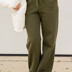 Side Slit Drawstring Sweatpants