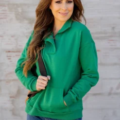 Simple Quarter Zip Pullover -Women's Clothing Store simple quarter zip pullover 490218