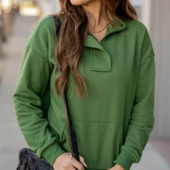 Simple Quarter Zip Pullover -Women's Clothing Store simple quarter zip pullover 926277