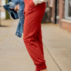 Solid Band Joggers -Women's Clothing Store solid band joggers 525838