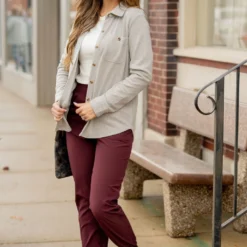 Solid Band Joggers -Women's Clothing Store solid band joggers 534953