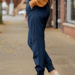 Solid Band Joggers -Women's Clothing Store solid band joggers 981905