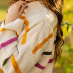 Striped Wide Sleeve Mock Neck Sweater 19 Striped Wide Sleeve Mock Neck Sweater -Women's Clothing Store striped wide sleeve mock neck sweater 603571