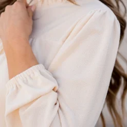 Subtle Textured Cinched Trim Blouse -Women's Clothing Store subtle textured cinched trim blouse 140512