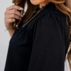 Subtle Textured Cinched Trim Blouse -Women's Clothing Store subtle textured cinched trim blouse 155066