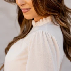 Subtle Textured Cinched Trim Blouse -Women's Clothing Store subtle textured cinched trim blouse 180890