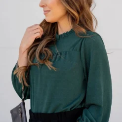 Subtle Textured Cinched Trim Blouse -Women's Clothing Store subtle textured cinched trim blouse 402011