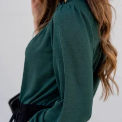 Subtle Textured Cinched Trim Blouse -Women's Clothing Store subtle textured cinched trim blouse 441046