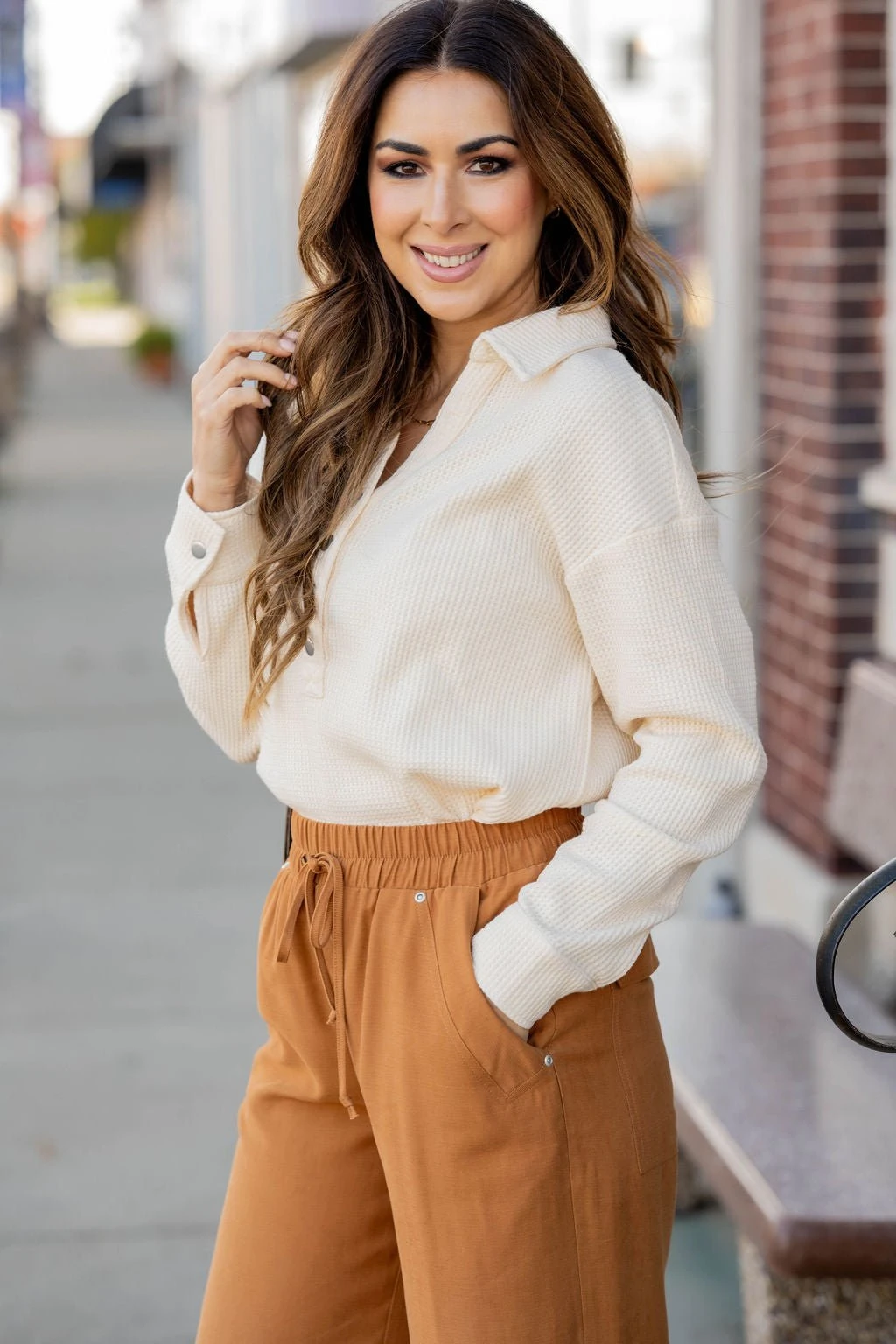 Thermal Collar Accented Button Pullover 8 Thermal Collar Accented Button Pullover - Image 8