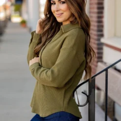 Thermal Collar Accented Button Pullover 32 Thermal Collar Accented Button Pullover -Women's Clothing Store thermal collar accented button pullover 921080