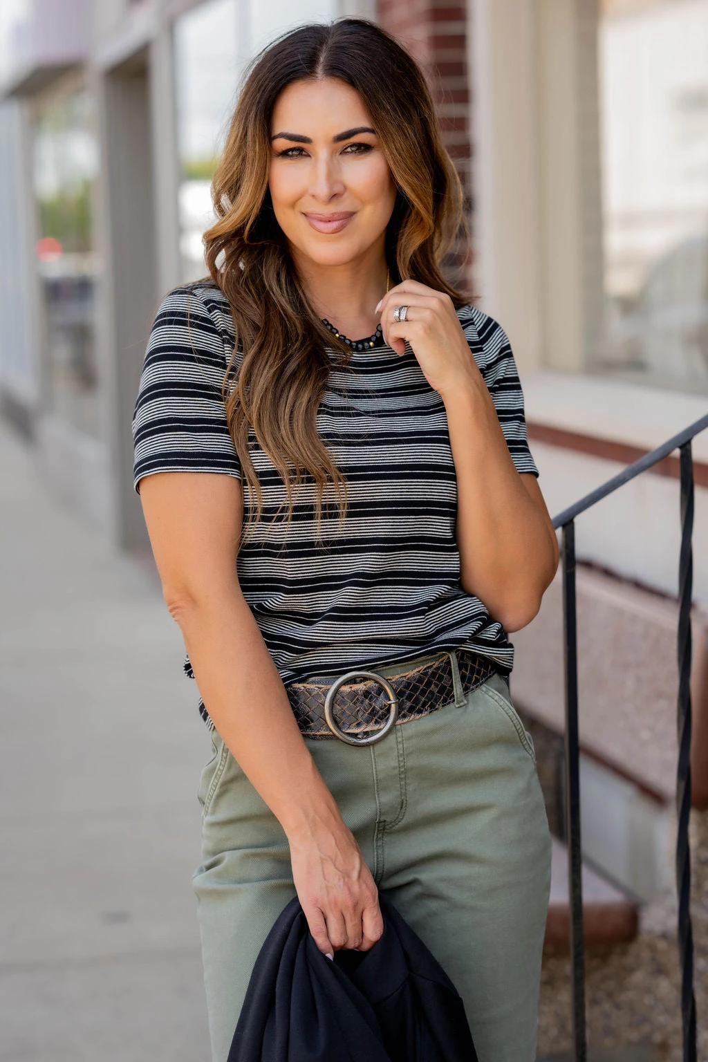 Blocked Stripes Solid Trim Tee 11 Blocked Stripes Solid Trim Tee - Image 11