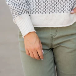 Diamond Stitched Ribbed Trim Sweater -Women's Clothing Store untitled 0015 289ade76 a413 4061 837c ca6517a3e468