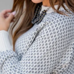 Diamond Stitched Ribbed Trim Sweater -Women's Clothing Store untitled 0031 954e481e 1bdb 47fa 9a46 b32012392e6e