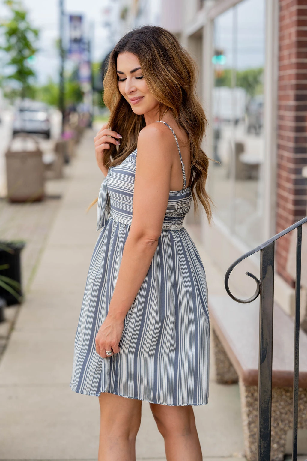 Mixed Stripes Tie Front Tank Dress 8 Mixed Stripes Tie Front Tank Dress - Image 8