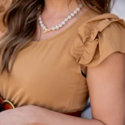 Ruched Ruffle Shoulder Maxi Dress -Women's Clothing Store untitled 0099 053791f5 be4b 46ff 9f3e 37c00d6b4556