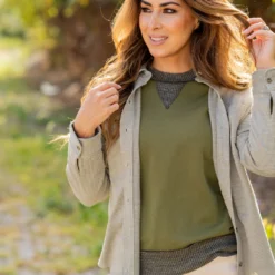 Heathered Ribs Shacket -Women's Clothing Store untitled 0153