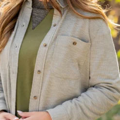 Heathered Ribs Shacket -Women's Clothing Store untitled 0165 5c563f03 0ed9 439c a78c e8806c58661e