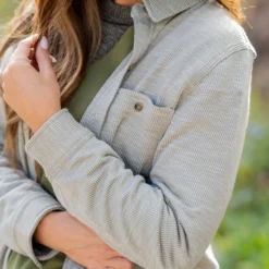 Heathered Ribs Shacket -Women's Clothing Store untitled 0171 381b9c06 ce75 41ca 9a50 5f2c120d4e07