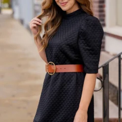 Bold Textured 3/4 Sleeve Dress -Women's Clothing Store untitled 0261 1346c0a5 ec31 406f be6a 03e30aba99bd