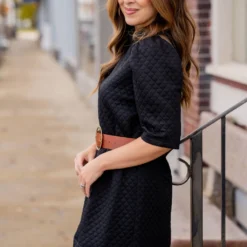 Bold Textured 3/4 Sleeve Dress -Women's Clothing Store untitled 0282 073d4f76 accb 4d6a be94 762f6f151578