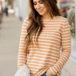 Striped Cotton Long Sleeve Tee 26 Striped Cotton Long Sleeve Tee -Women's Clothing Store untitled 0319