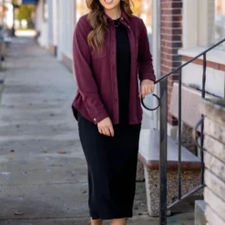 Lightly Ribbed Short Sleeve Midi Dress -Women's Clothing Store untitled 0332 575dfee8 ea02 4535 a896 37e3bf4567c8