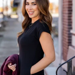 Lightly Ribbed Short Sleeve Midi Dress -Women's Clothing Store untitled 0338 9da73869 248d 4845 97b6 c3a423846467