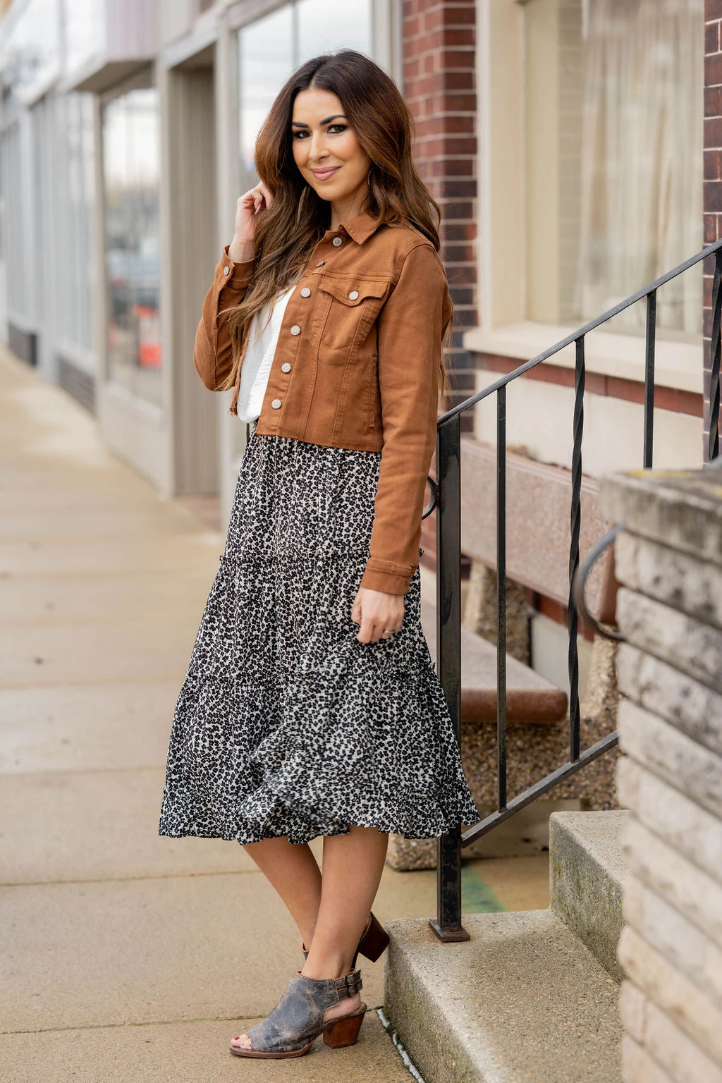 Vintage Blooms Tiered Midi Skirt 2 Vintage Blooms Tiered Midi Skirt - Image 2