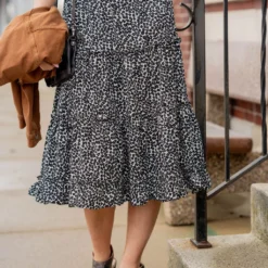 Vintage Blooms Tiered Midi Skirt