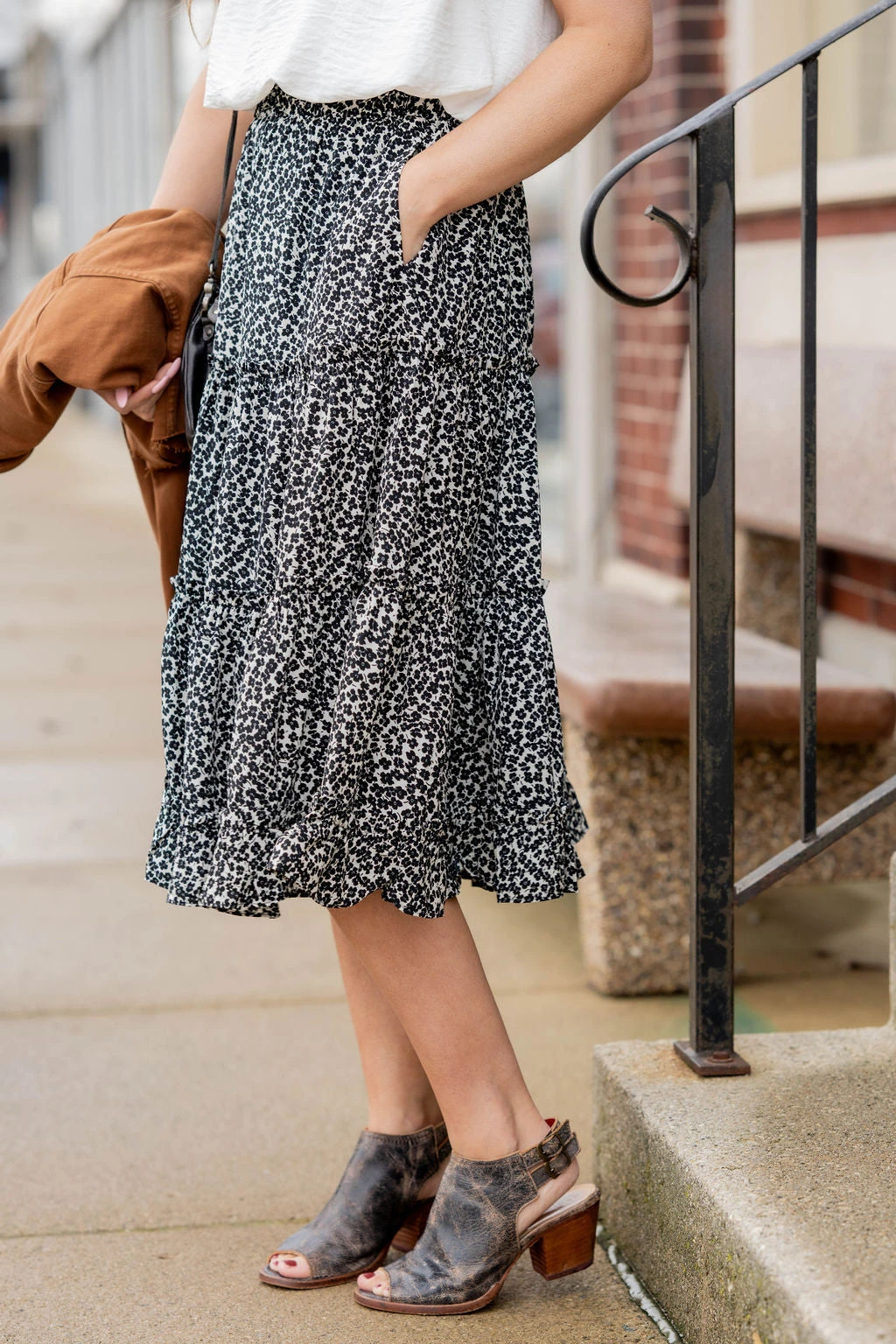 Vintage Blooms Tiered Midi Skirt 4 Vintage Blooms Tiered Midi Skirt - Image 4