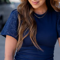 Stitched Floral Sleeve Tee -Women's Clothing Store untitled 0429 63fab6da f0a1 44d9 9a1f 825c74eb4c19