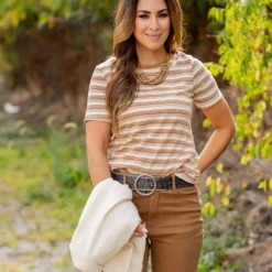 Assorted Stripes Solid Trim Tee -Women's Clothing Store untitled 0430 bb805fe6 7b25 4aaa aea6 1f4c15ec8874