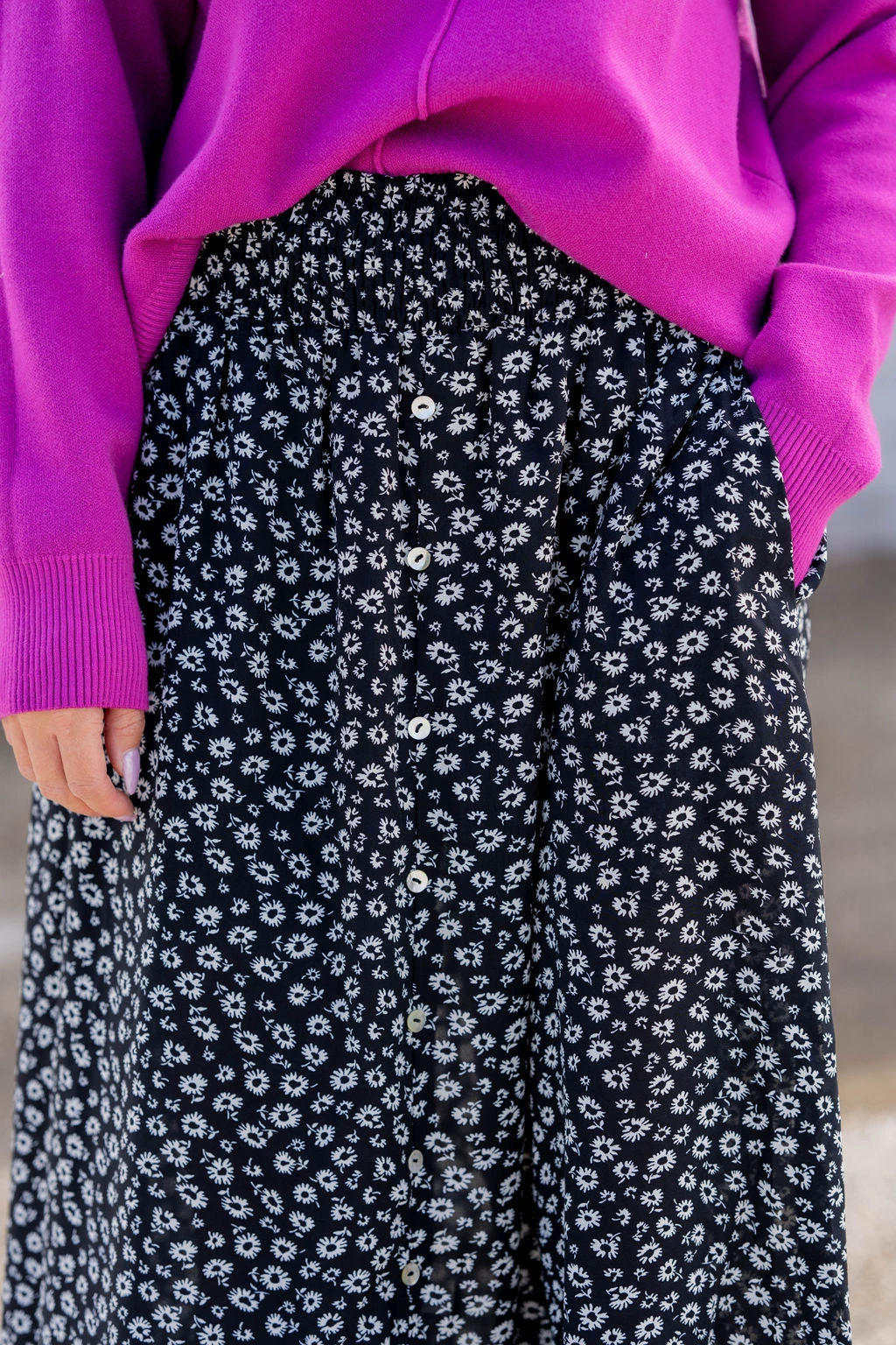 Daisies Button Accented Maxi Skirt 6 Daisies Button Accented Maxi Skirt - Image 6