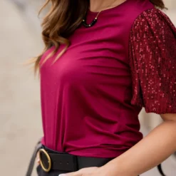 Sequin Puff Sleeve Tee -Women's Clothing Store untitled 0456 c5087d48 f8b4 4fed 9bdf 77fc0aa42e65