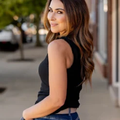 Lightly Ribbed Ruched Ruffle Trim Tank 17 Lightly Ribbed Ruched Ruffle Trim Tank -Women's Clothing Store untitled 0456 ef91745b 2f92 482e ac1d 6d01b74be8aa