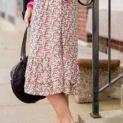 Bouquets Double Ruffle Bottom Midi Skirt -Women's Clothing Store untitled 0503