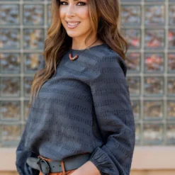 Dashed Cinched Sleeve Blouse -Women's Clothing Store untitled 0551 efde7b3e 4c75 4b70 9b9d 834a505a9cb3