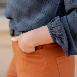 Dashed Cinched Sleeve Blouse -Women's Clothing Store untitled 0556 c0f2354e 34b2 45c9 a3da cb6bc988cbaf