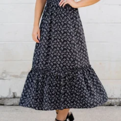 Lavender Ruffle Bottom Maxi Skirt -Women's Clothing Store untitled 0568