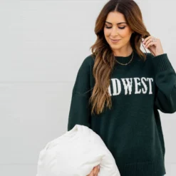 Midwest Ribbed Trim Sweater 24 Midwest Ribbed Trim Sweater -Women's Clothing Store untitled 0569