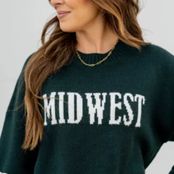 Midwest Ribbed Trim Sweater 35 Midwest Ribbed Trim Sweater -Women's Clothing Store untitled 0573