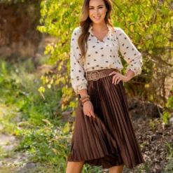 Classic Accordion Midi Skirt -Women's Clothing Store untitled 0590
