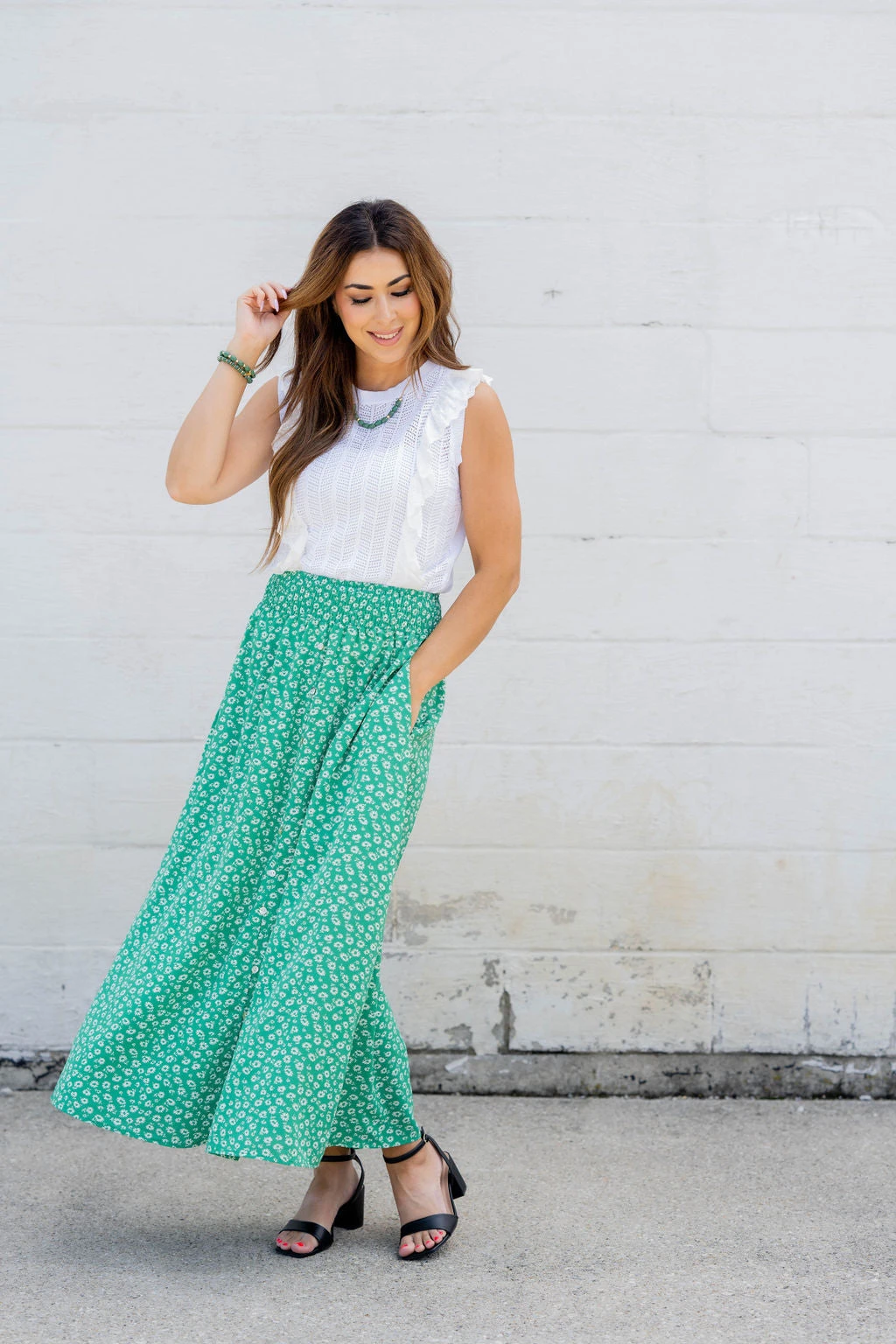 Daisies Button Accented Maxi Skirt 8 Daisies Button Accented Maxi Skirt - Image 8
