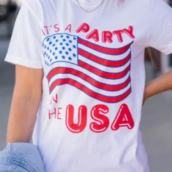Party In The USA Graphic Tee -Women's Clothing Store untitled 0651