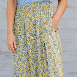 Wild Blooms Button Accented Maxi Skirt -Women's Clothing Store untitled 0656