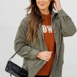 Heavily Corded Shacket 38 Heavily Corded Shacket -Women's Clothing Store untitled 0687