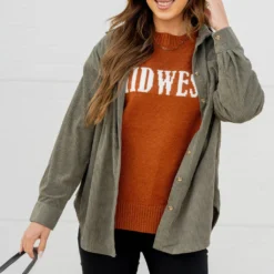 Heavily Corded Shacket 39 Heavily Corded Shacket -Women's Clothing Store untitled 0692