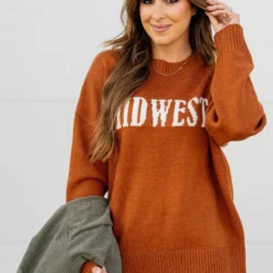 Midwest Ribbed Trim Sweater 25 Midwest Ribbed Trim Sweater -Women's Clothing Store untitled 0721