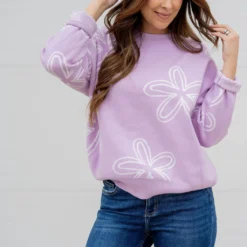 Retro Floral Sweater -Women's Clothing Store untitled 0771 ab9732fc adb7 4632 b780 6dcda3167ab2